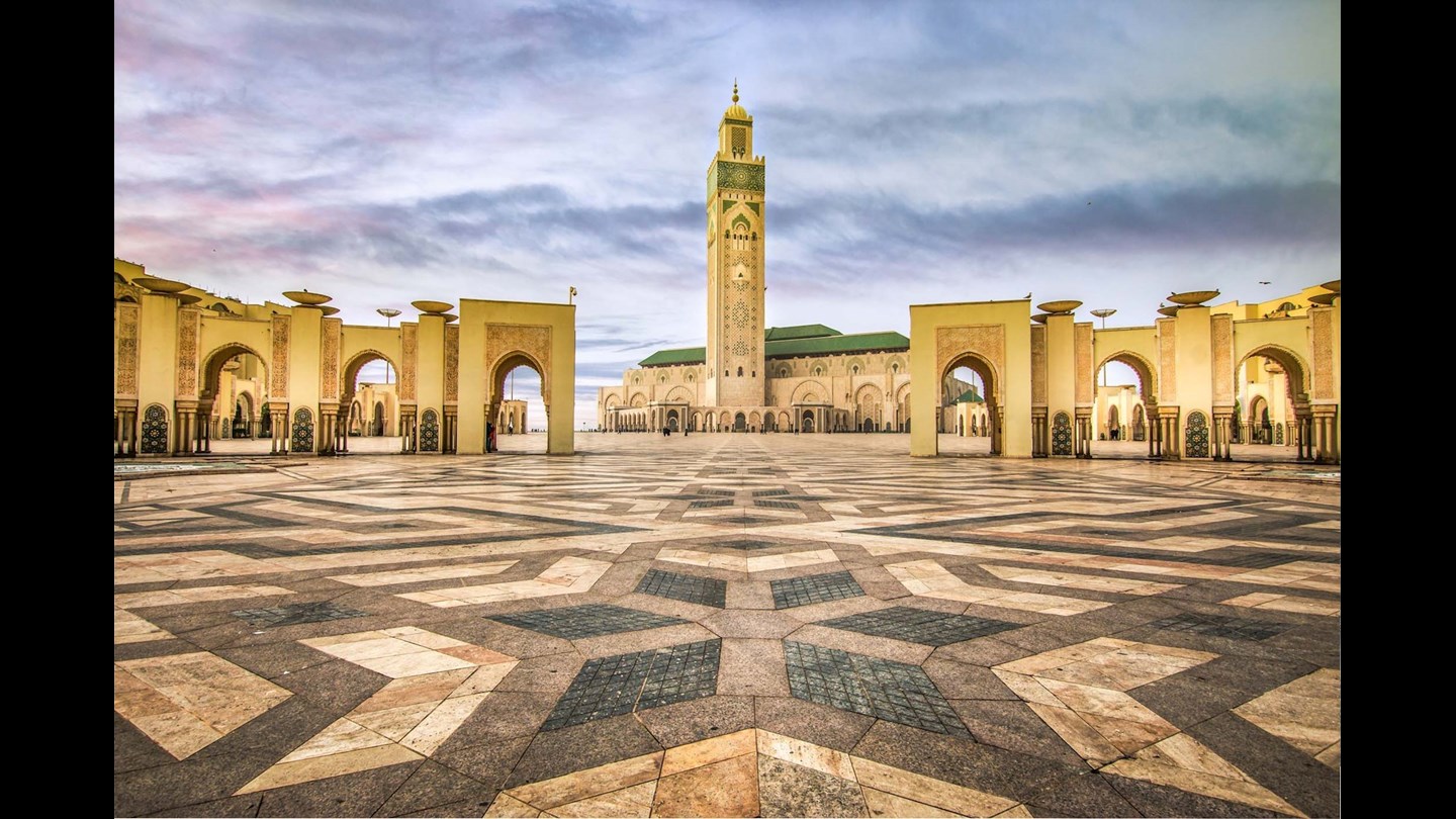 Empty square with paved ground in Mosque